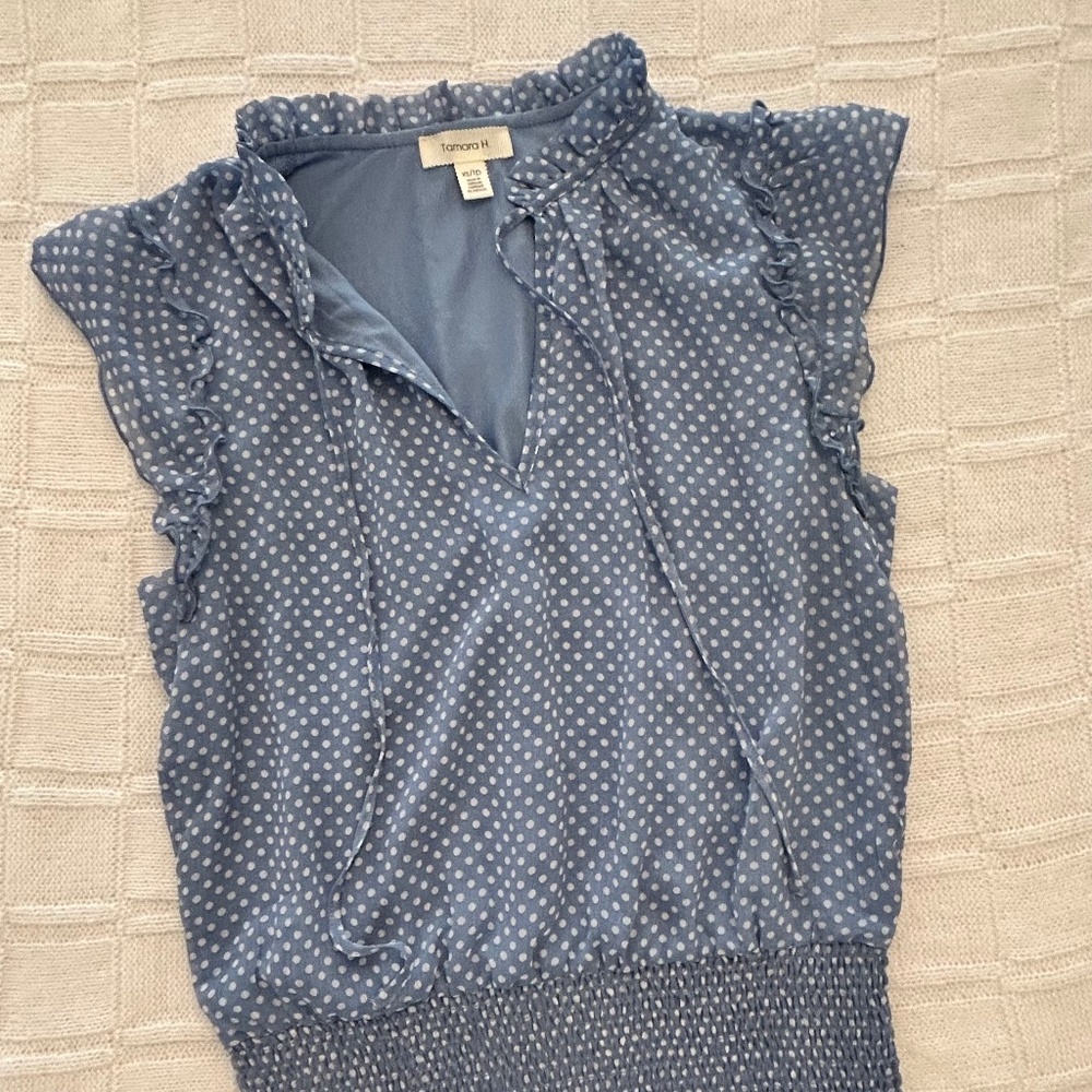 Lined cap sleeve pull over blouse